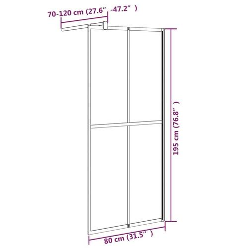 Brusevæg 80x195 cm mørk hærdet glas