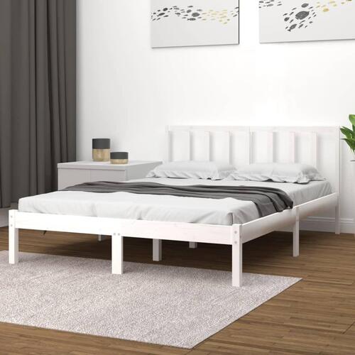 Sengeramme 140x200 cm massivt fyrretræ hvid