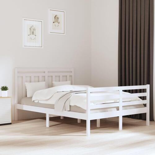 Sengeramme 120x190 cm Small Double massivt træ hvid