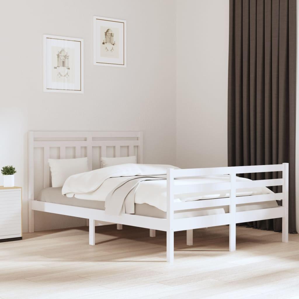 Sengeramme 120x190 cm Small Double massivt træ hvid
