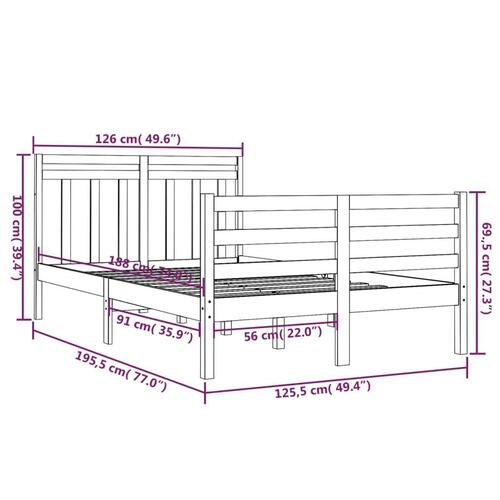 Sengeramme 120x190 cm Small Double massivt træ hvid