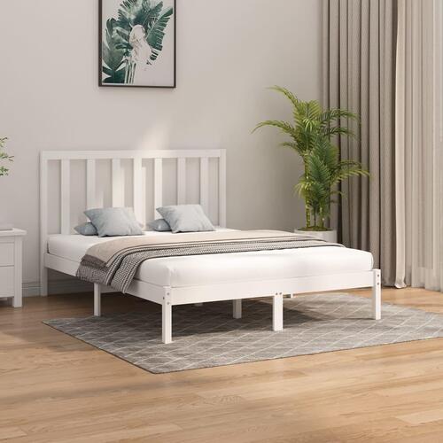 Sengeramme 140x200 cm massivt træ hvid
