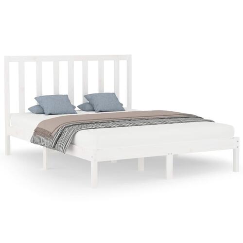 Sengeramme 140x200 cm massivt træ hvid