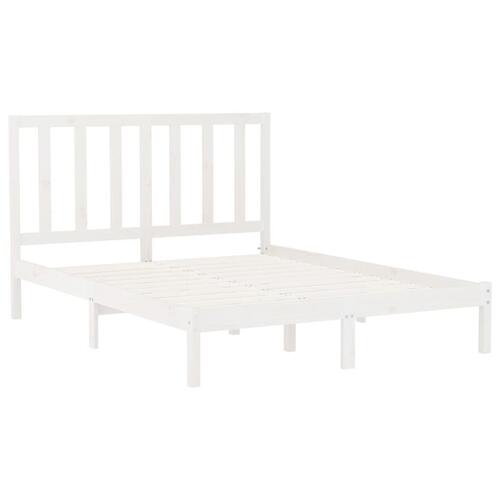 Sengeramme 140x200 cm massivt træ hvid