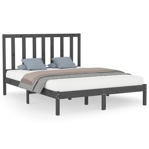 Sengeramme 150x200 cm King Size massivt fyrretræ grå