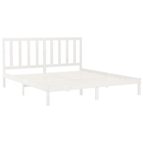 Sengestel 180x200 cm Super King massivt fyrretræ hvid
