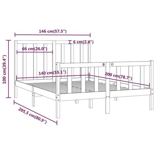 Sengeramme 140x200 cm massivt træ