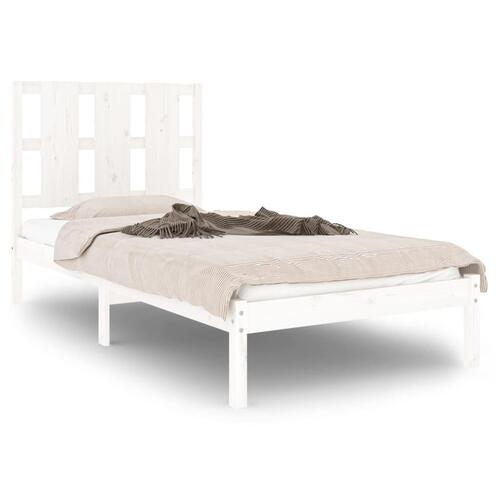 Sengeramme 90x200 cm massivt fyrretræ hvid