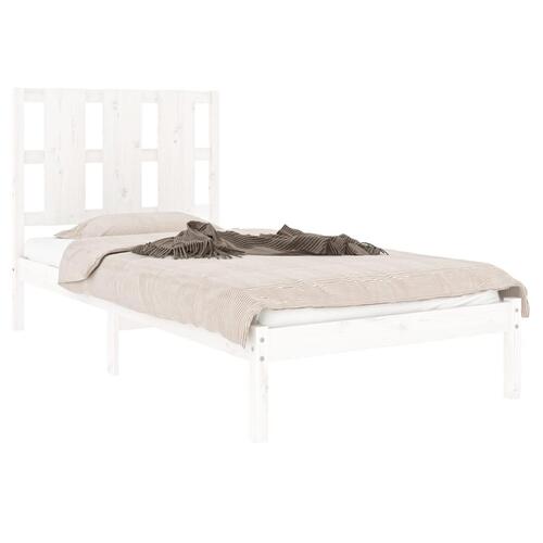 Sengeramme 90x200 cm massivt fyrretræ hvid