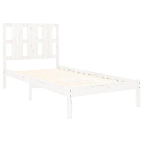 Sengeramme 90x200 cm massivt fyrretræ hvid