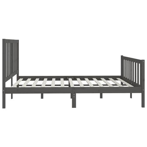 Sengestel 180x200 cm Super King massivt fyrretræ grå