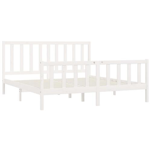 Sengeramme 200x200 cm massivt træ hvid