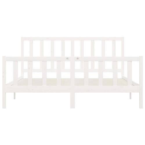 Sengeramme 200x200 cm massivt træ hvid