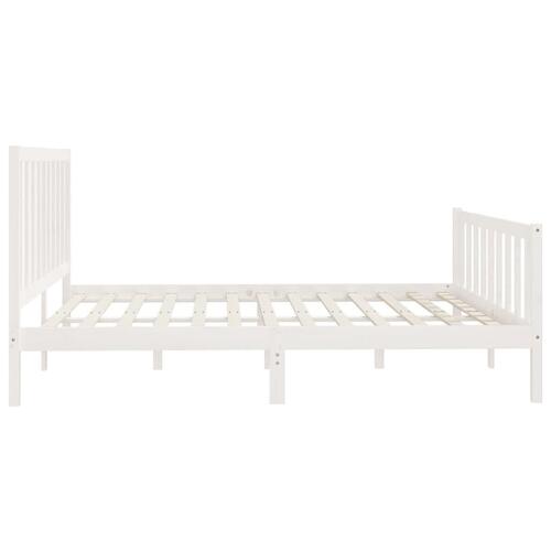 Sengeramme 200x200 cm massivt træ hvid
