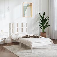 Sengeramme 100x200 cm massivt fyrretræ hvid