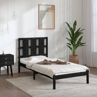 Sengeramme 100x200 cm massivt fyrretræ sort