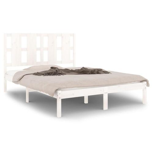 Sengeramme 120x200 cm massivt fyrretræ hvid