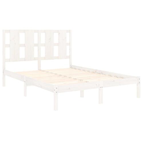 Sengeramme 120x200 cm massivt fyrretræ hvid