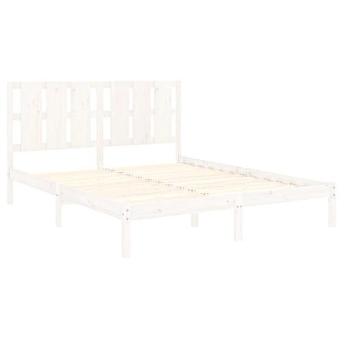 Sengeramme 150x200 cm King Size massivt fyrretræ hvid