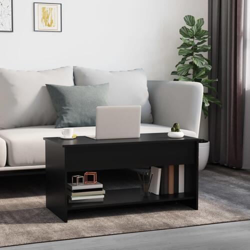 Sofabord 102x50x52,5 cm konstrueret træ sort