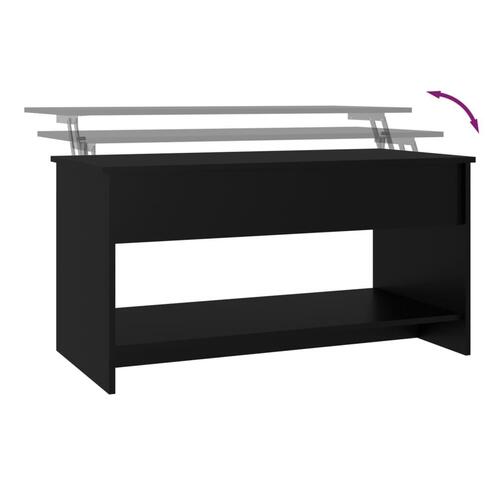 Sofabord 102x50x52,5 cm konstrueret træ sort