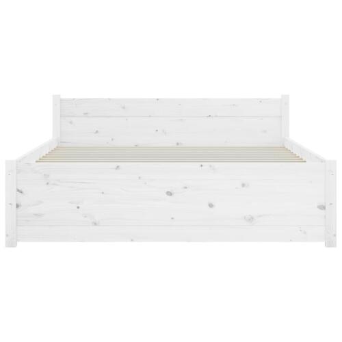 Sengeramme 140x200 cm massivt træ hvid