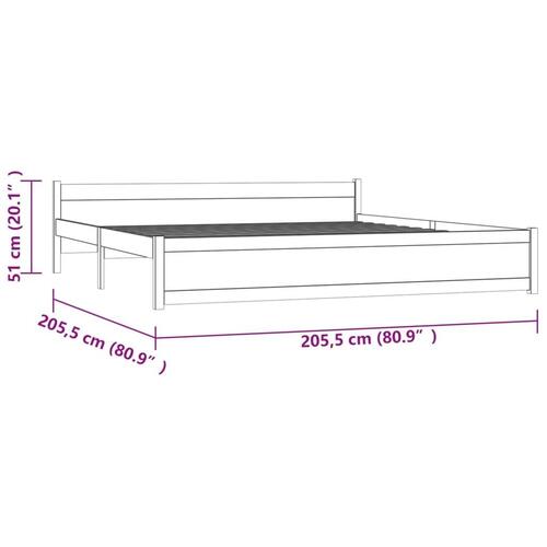 Sengeramme uden madras 200x200 cm massivt træ
