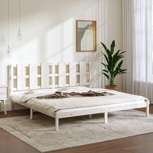 Sengestel 180x200 cm Super King massivt fyrretræ hvid