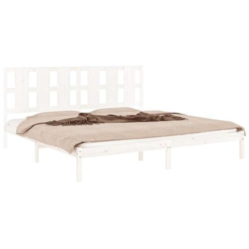 Sengestel 180x200 cm Super King massivt fyrretræ hvid