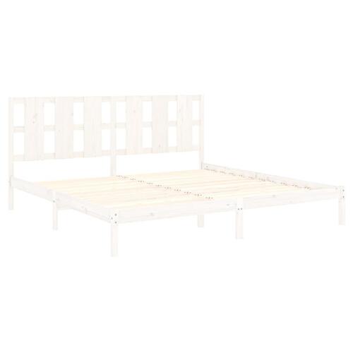 Sengestel 180x200 cm Super King massivt fyrretræ hvid