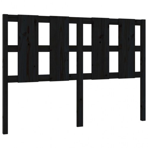 Sengegærde i massivt fyrretræ - sort, 145,5 x 4 x 100 cm