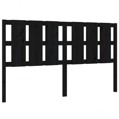 Sengegærde i massivt fyrretræ - sort, 185,5 x 4 x 100 cm