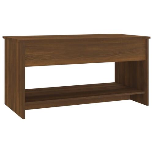 Sofabord 102x50x52,5 cm konstrueret træ brun egetræsfarve