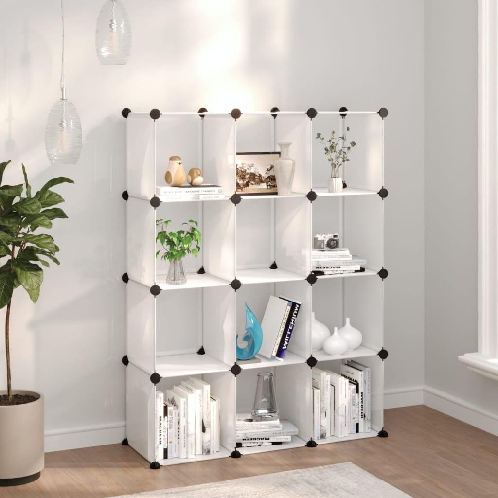 Kubeformede opbevaringskasser 12 stk. PP transparent