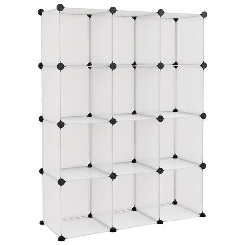 Kubeformede opbevaringskasser 12 stk. PP transparent