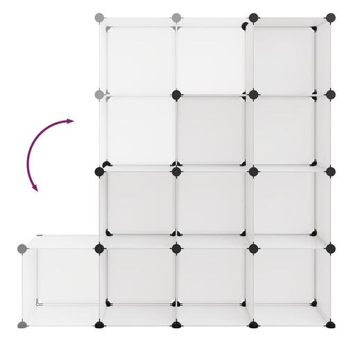 Kubeformede opbevaringskasser 12 stk. PP transparent