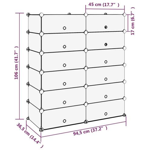 Skoreol 94,5x36,5x106 cm PP sort