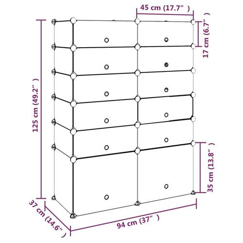 Skoreol 94x37x125 cm PP sort