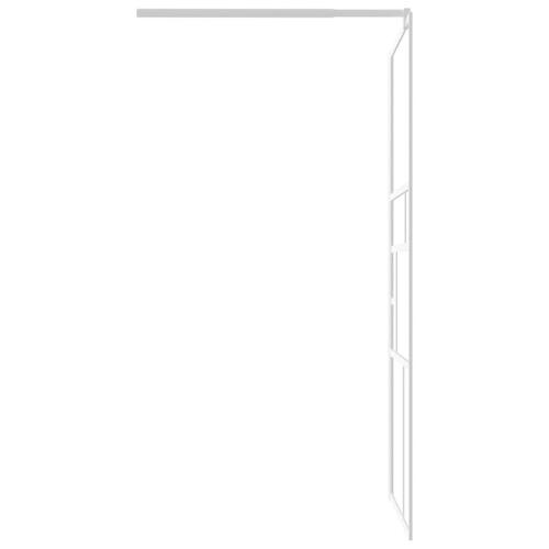 Brusevæg 90x195 cm sikkerhedsglas hvid