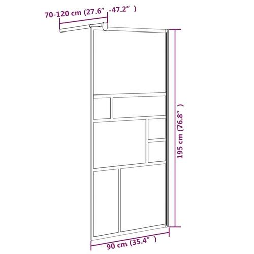 Brusevæg 90x195 cm sikkerhedsglas hvid