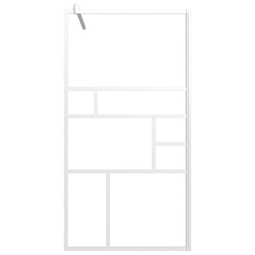 Brusevæg 115x195 cm sikkerhedsglas hvid