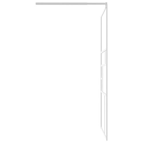 Brusevæg 115x195 cm sikkerhedsglas hvid
