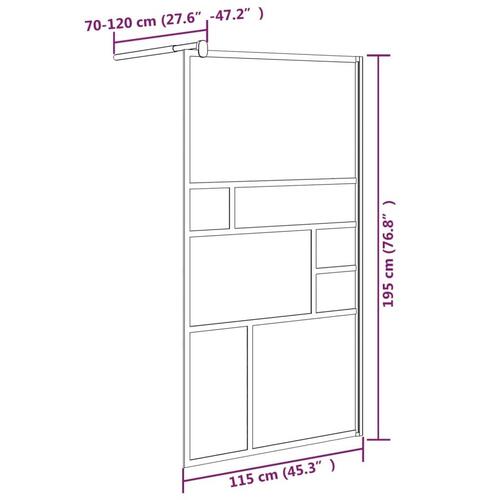 Brusevæg 115x195 cm sikkerhedsglas hvid