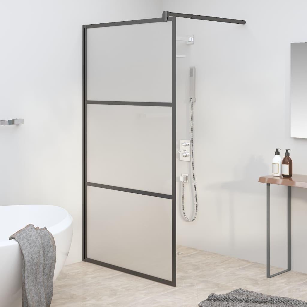 Brusevæg 100x195 cm matteret sikkerhedsglas sort