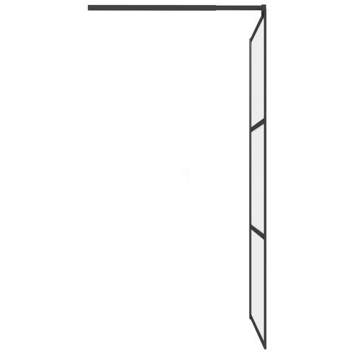 Brusevæg 100x195 cm matteret sikkerhedsglas sort