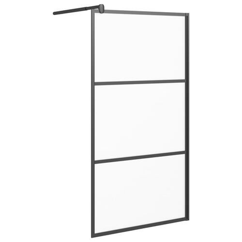 Brusevæg 115x195 cm matteret sikkerhedsglas sort