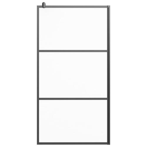 Brusevæg 115x195 cm matteret sikkerhedsglas sort
