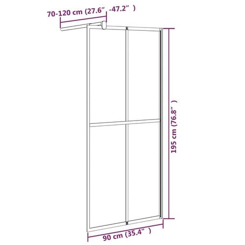 Brusevæg 90x195 cm mørk hærdet glas