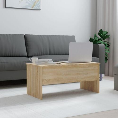 Sofabord 102x50,5x46,5 cm konstrueret træ sonoma-eg