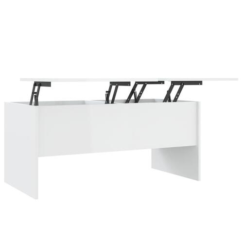 Sofabord 102x50,5x46,5 cm konstrueret træ hvid højglans